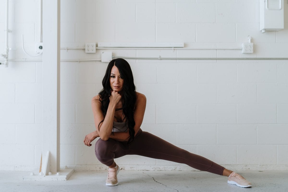 woman exercising in yoga gear