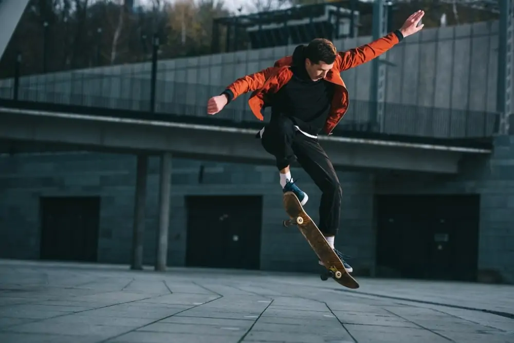 a skateboarder doing tricks