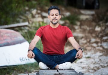 a man meditating