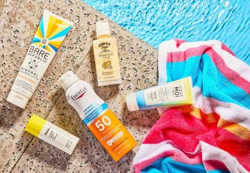 an assortment of sun care products